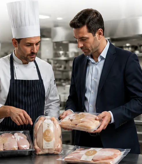 Un chef et un client professionnel