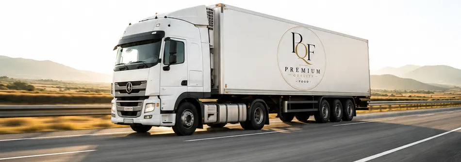 Premium Quality Food refrigerated truck on the road